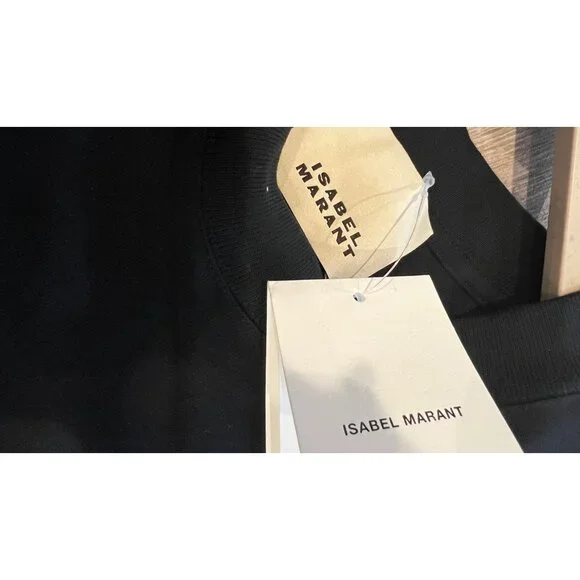 ISABEL MARANT BLACK DRAPED DRESS WITH SLIT SIZE S NEW - Picture 8 of 10